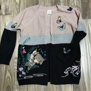 Anthropologie Embroidered Sweater